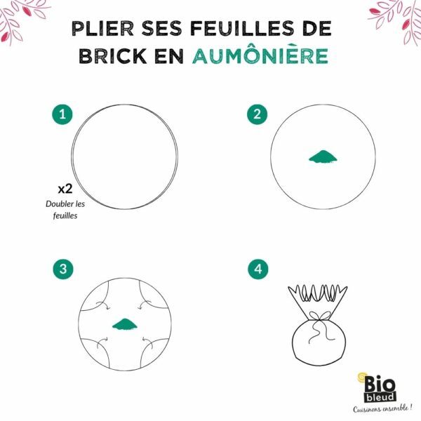 Tutoriel de pliage des feuilles de brick en aumônières