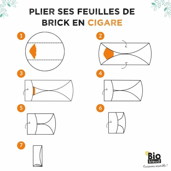 Tutoriel pliage des feuilles de brick en cigare