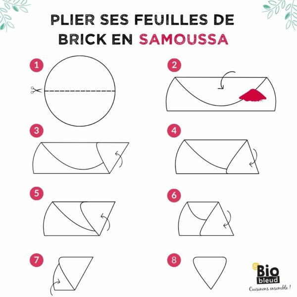 Tutoriel pliage des feuilles de brick en samoussa